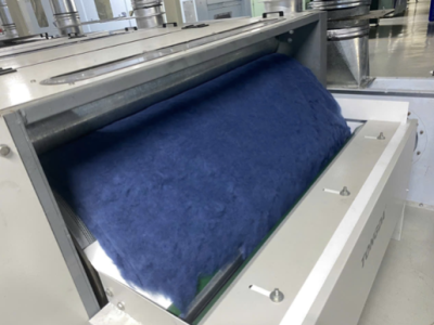 Denim textile shredding process for recycled towel manufacturing in Vietnam